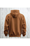 Baskısız Kapüşonlu Sweatshirt Hoodie Kalın Kumaş 3 İplik Şardonlu