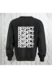 Respect Baskılı Kalın Kumaş 3 İplik Yazı Baskılı Unisex Bisiklet Yaka Sweatshirt
