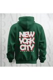 NYC Brooklyn Baskılı Kapüşonlu Sweatshirt Hoodie Yünlü Kalın Kumaş 3 İplik Şardonlu