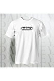 Göğüs Yazılı Unisex Yarım Kollu Bisiklet Yaka %100 Pamuk Oversize T-shirt