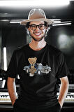 LUNAVISTA Oversize Dragon Baskılı Siyah Tshirt OVRSZTSHRT12
