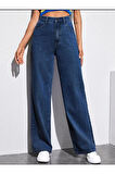 2020 Kadın Likrasız Palazzo Jeans Kot Denim Pantolon