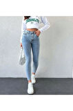 2003 Kadın Likralı Skinny Slim Fit Jeans Kot Denim Pantolon