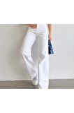 2020 Kadın Likrasız Palazzo Jeans Kot Denim Pantolon