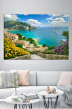 Deniz Sahil Şehir Manzara Doğa Kanvas Tablo