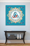 Üçlü Vav Osmanlı Motifi İslami Dini Hat Kanvas Tablo (8 Farklı Ölçü)