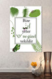 " Bize Allah Yeter O Ne Güzel Vekildir " İslami Dini Hat Kanvas Tablo ( 7 Farklı Ölçü )