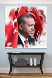 Recep Tayyip Erdoğan Yağlıboya Efektli Başkan Erdoğan Rte Kanvas Tablo (7 Farklı Ölçü)