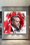 Recep Tayyip Erdoğan Yağlıboya Efektli Başkan Erdoğan Rte Kanvas Tablo (7 Farklı Ölçü)