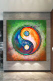 Yin Yang Tablo Renkli Kanvas Tablo