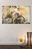 Bisiklet Çocukları Grafiti Sokak Sanatı Kanvas Tablo (7 Farklı Ölçü)