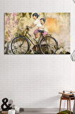 Bisiklet Çocukları Grafiti Sokak Sanatı Kanvas Tablo (7 Farklı Ölçü)