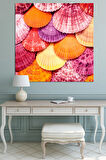 Renli Deniz Kabukları Kanvas Tablo