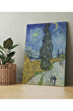 Vincent Van Gogh Selvili Ve Yıldızlı Yol Road With Cypress And Star (8 Farklı Ölçü)