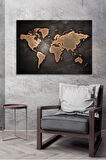 Eskitme Dünya Haritası World Map Kanvas Tablo (8 Farklı Ölçü)