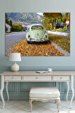 Vosvos Vintage Otomobil Şehir Manzara Kanvas Tablo