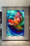 Renkerin Dansı Soyut Sanatsal Kanvas Tablo