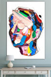 Yüzler Fırça Darbeli Görünümlü Soyut Modern Sanat Kanvas Tablo