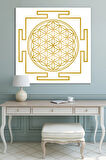 Yaşam Çiçeği Kutsal Geometri Sri Yantra Kanvas Tablo