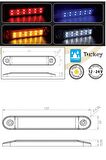 Led Lamba 12 Ledli Çift Sıralı Su geçirmez 12-24 Volt 2.Adet.Kırmızı
