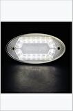 Oto Yan Sinyal Side Marker Oval Led Lamba 18 Led 12/24 Volt Beyaz 2 Adet