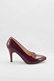 Kadın Moda Şık Bordo Klasik Topuklu Ayakkabı Topuklu Düğün Nişan Gece Abiye Ayakkabı