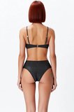 Kadın Bikini Takımı Ayarlanabilir Askılı Kaplı Yüksek Bel Simli Örme Balensiz Aksesuarlı Regular