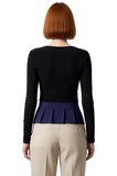 Kadın Bordo Kayık Yaka Drapeli Fitted Esnek Örme Uzun Kollu Bluz Smart Casual Günlük ve Gece