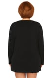 Kadın V Yaka Uzun Kollu Esnek Polyester Elastan Süprem Bluz Günlük Kullanım İçin Cool Ve