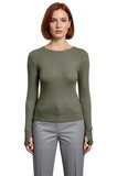 Kadın Antrasit Viskon Çizgili Fitted Uzun Kollu Basic Bluz Cool & Comfort Persona İle Günlük