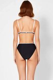 Kadın Bikini Takımı Üçgen Kap Balensiz Yüksek Bel Slip Alt Çıkarılabilir Kaplı Nakış Detay Kolsuz