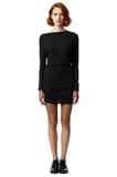 Kadın Bodycon Kalıp Kayık Yaka Uzun Kollu Örme Mini Elbise Smart Casual Günlük Şıklığı İçin İdeal