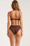 Kadın Bralette Kaplı Bikini Takımı Normal Bel Kolsuz Aksesuarlı Dokulu Örme Kumaş Regular Kalıp