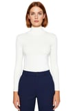 Kadın Fitted Balıkçı Yaka Uzun Kollu Basic Siluet Esnek Örme Bluz Cool & Comfort Tarzıyla Günlük