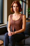 Yazlık Pamuklu Crop Bluz Fitted Kalıp Kare Yaka Günlük Stil Dayanıklı Malzeme Seçkin