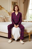 Kadın Ekoseli Gömlek Yaka Pijama Takımı Fonksiyonel Dayanıklı Kaliteli Konforlu Estetik Şık
