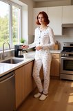 Kadın Çiçekli Fitilli Pijama Takımı Fonksiyonel Dayanıklı Kaliteli Konforlu Estetik Modern