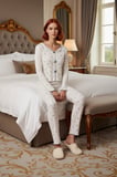 Kadın Çiçekli Fitilli Pijama Takımı Fonksiyonel Dayanıklı Kaliteli Konforlu Estetik Modern