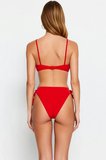 Kadın Bikini Takımı Balconette Kaplı Tünelli Balenli Brazilian Düşük Bel Örme Raşel Kolsuz Bağlamalı