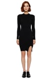 Kadın Triko Bodycon Uzun Kollu Mini Elbise Bisiklet Yaka Tasarım İlkbahar Sonbahar Şıklığı