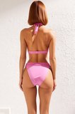 Kadın Bikini Takımı Üçgen Kesim Boyundan Bağlamalı Balensiz Gipeli Yüksek Bel Brazilian Düz Raşel