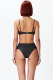 Kadın Bikini Takımı Ayarlanabilir Askılı Kaplı Yüksek Bel Simli Örme Balensiz Aksesuarlı Regular