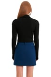 Kadın Fitted Balıkçı Yaka Uzun Kollu Crop Örme Bluz Cool & Comfort Persona Kış Sezonu İçin İdeal