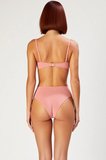 Kadın Bikini Takımı Ayarlanabilir Askılı Kaplı Yüksek Bel Simli Örme Balensiz Aksesuarlı Regular