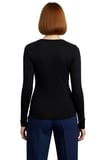 Kadın Antrasit Viskon Çizgili Fitted Uzun Kollu Basic Bluz Cool & Comfort Persona İle Günlük