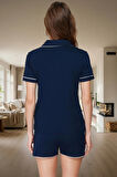 Kadın Pamuklu Kısa Kollu Regular Pijama Takımı Homewear Yazlık Kaliteli İşçilik Günlük Kullanım İçin
