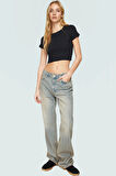 Kadın Bisiklet Yaka Crop Bluz Örme Kumaş Rahat Yazlık Özenle Seçilmiş Modern Stil Seçkin Malzeme