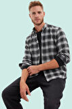 Erkek Kışlık Flanel Ekose Gömlek Kareli Desen Standart Kol Günlük Yaz Aylarının Vazgeçilmezi