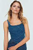 Kadın Denim Bluz Basic Koleksiyon Regular Kalıp Dayanıklı Malzeme Konforlu Kesim Uzun Ömürlü