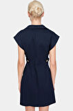 Gabardin Mini Elbise Kisa Kol Ay Pamuk Yazlık Günlük Özel Tasarım